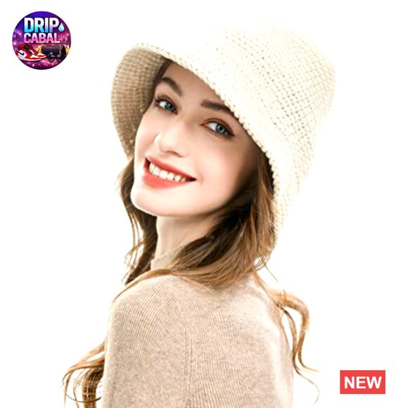 Acrylic Knit Bucket Hat Warm Winter Cloche Cap main image 4